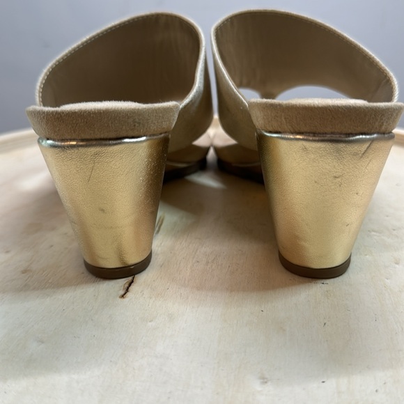 Bandolino Check Thong Wedge Sandals Size 8 - Picture 4 of 9